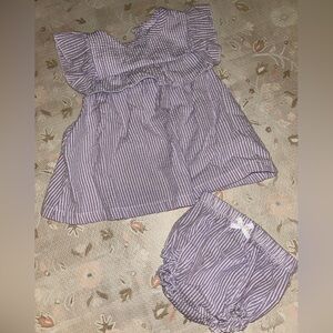 Shabby Chic Purple Striped Kids Matching Set